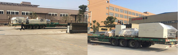 nantong, jiangsu customers, máquina de revestimento de spray de derretimento que está enviada foi enviada